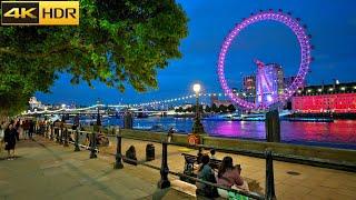 London After Dark  Walking through Sunset Hues and Nightime Views [4K HDR]