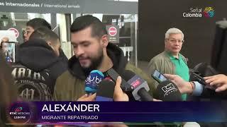 Así fue la llegada del vuelo con 105 deportados a Bogotá | RTVC Noticias