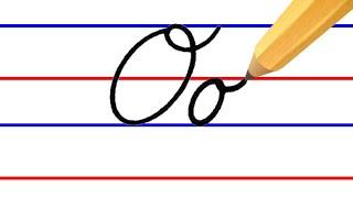 letter O, cursive handwriting practice