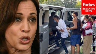 WATCH: Migrants Dropped Off Outside Kamala Harris's House