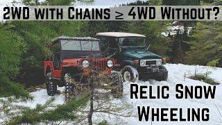 Relic Snow Wheeling // Chained CJ2a & FJ40 GOAT