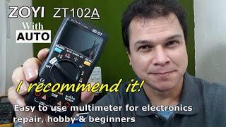 ZOTEK ZOYI 102A digital multimeter with AUTO best DMM easy to use for beginners students and repair