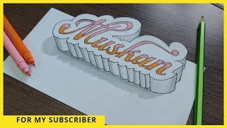 How to draw 3D Calligraphy Name - Muskan | Calligraphy Art | Chand ART