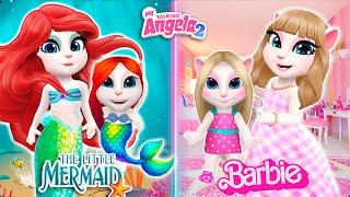 My Talking Angela 2 | Mother Barbie and Ariel with her daughters | cosplay