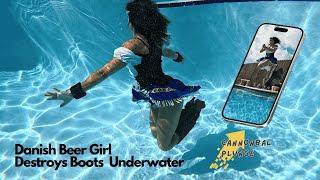 WHITE Boots DESTROYED Underwater SISTER BOOT Saves the Day | SWIMMING CLOTHED  | CANNONBALL  Plunge