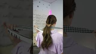 romantic ponytail hairstyle with bow #shorts #shortvideo #youtubeshorts #trending #hairstyle #hair