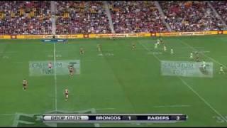 Josh Dugan smashes a rampaging Dave Taylor