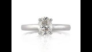 1.00ct Oval Cut Diamond Solitaire Engagement Anniversary Ring - Mark Broumand