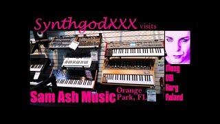 SynthgodXXX visits NEW Sam Ash Orange Park Analog Synthesizer Moog DSI Korg Rik Marston