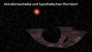 Akkretionsscheibe und hypothetisches Wurmloch