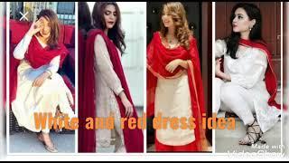 Beautiful combination white and red dress idea for women 2021 unique fashion