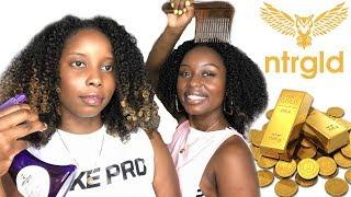 Wooden Comb On Natural Hair | WASH AND GO USING NETER GOLD |