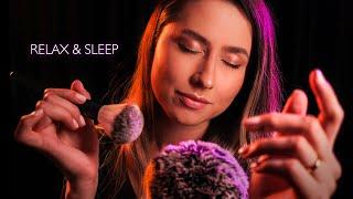 ASMR deep sleep with rain sounds  simulated scalp massage, soft mouth sounds, camera brushing,...