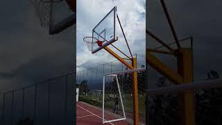 Tablero De Basquet  de vidrio templado Con Poste fijo