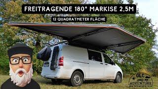 Freitragende 180° Markise mit 2,5m Länge - von OLC Adventure