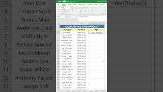 How To Calculate Age Automatically In Excel