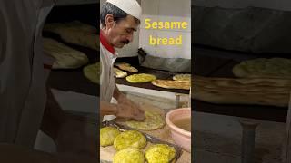 Barbary poppy bread baking in Iran#shortsvideo #iranianbread