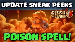 Clash of Clans UPDATE!  Sneak Peeks!  Dark Spell Factory  POISON Spell  Queue Spells! 