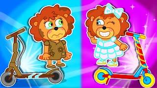 Pequeño Leon | Scooters de ricos y de pobres | Dibujos animados | Video Para Niños