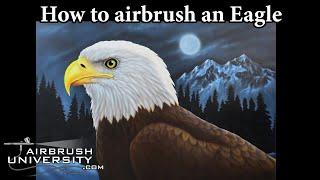 How to airbrush a detailed eagle and mountain scene