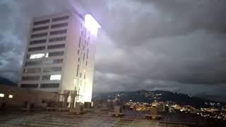 Medellín, Colombia, SA: night rooftop view of Medellín