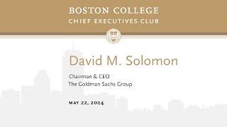 BC CEO Club: David Solomon, Chair & CEO of The Goldman Sachs Group