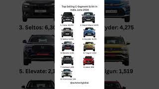 Top Selling C-Segment SUVs #india #june #2024 #suv #creta #grandvitara #seltos #hyryder #fwd #car