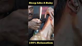 Massage With Fire And Ear Finger By Big Eyes Barber ASMR #shorts