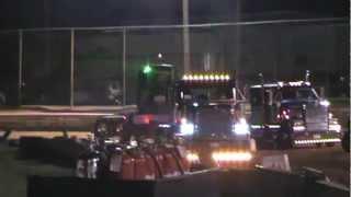 Eric Wall pulling his Freightliner in the pulloff at Mercer Raceway Finals 2012