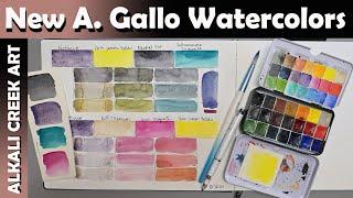 Five New A. Gallo Watercolors!  Palette reorganization and color mixing.