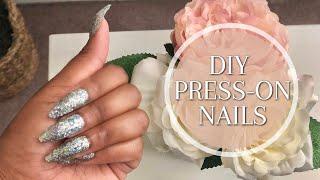 DIY NAILS AT HOME *NO ACRYLIC *|PRESS ON NAILS|WHITNEYAALIYAHH