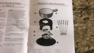 VonShef Swiss Fondue Set, Cast Iron Fondue Pot and 6 Fondue Forks Included 1.1 Quart Capacity