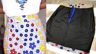 HOW TO SEW A BASIC SKIRT with LINING AND BAND | Professional Finish with Lining | DIY: Mini Skirt