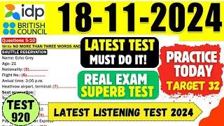 IELTS Listening Practice Test 2024 with Answers | 18.11.2024 | Test No - 920