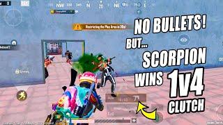 No Bullets! But Scorpion Wins 1v4 Clutch!  |Pubg Mobile| #shorts #shortvideo #pubgmobile