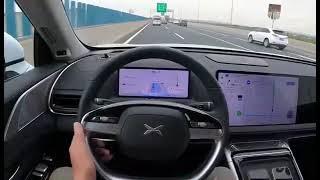 Chinese knockoff of Tesla's autopilot system. The car belongs to I3 series of XPeng Motors.