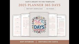 2025 Planner 365 Days | KDP Interior | Kdp | KDP Interiors | Kdp Canva | Bundle KDP