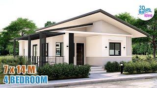 7X14 Meters | HOUSE DESIGN IDEA | with 4 Bedroom