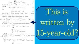 15-year-old did mathematical research?! What was my thinking process back then?