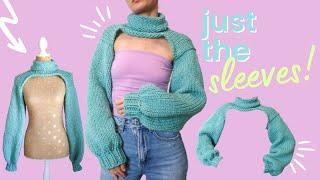 Just the sleeves! Knit bolero sweater shrug free pattern