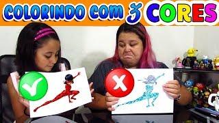 COLORINDO COM 3 CORES EM 5 MINUTOS - 3 MARKER CHALLENGE | COISAS DA LUNA