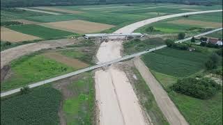 Brza saobraćajnica Požarevac-Golubac - od mesta Kusiće do mesta Ponikve - dron snimak