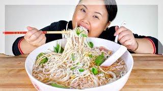 A MASSIVE BEEFY PHO NOODLE BOWL MUKBANG 먹방 | EATING SHOW