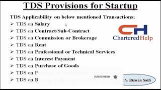 TDS Provisions applicable for Startups | TDS Rate Chart 2021-22