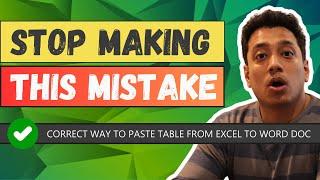 Correct Way to Paste a Table from Excel to Word