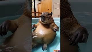 Relaxing Capybara Enjoys a Spa Day | Cutest Moment Ever! #anime #animals