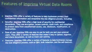 Imprima Virtual Data Room Overview