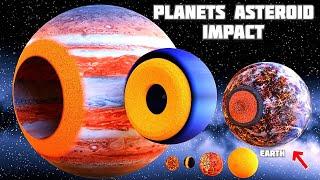 Planets asteroid impact Size Comparison in the Solar System️