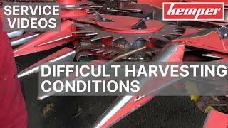 Kemper header settings for harvesting in difficult conditions