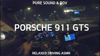 Porsche 911 GTS Cabriolet , Top down Night Seoul Drive POV ASMR Pure sound by Gopro 9